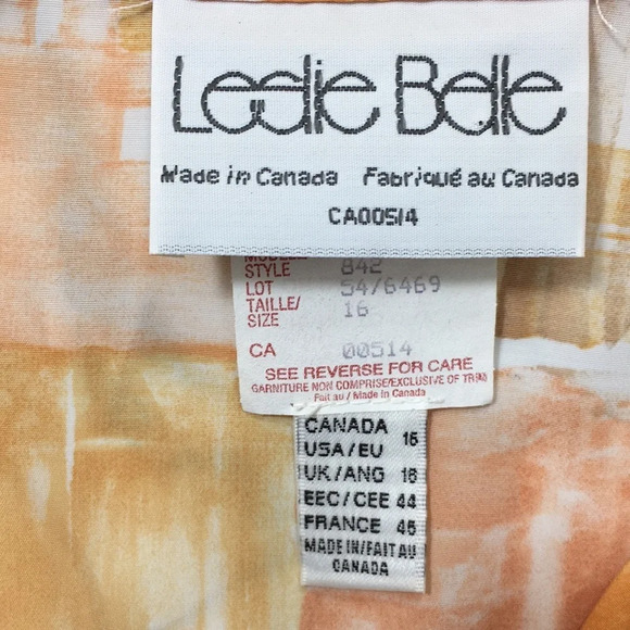 Leslie Belle Vintage Skirt Top Set Orange Floral - Picture 9 of 16